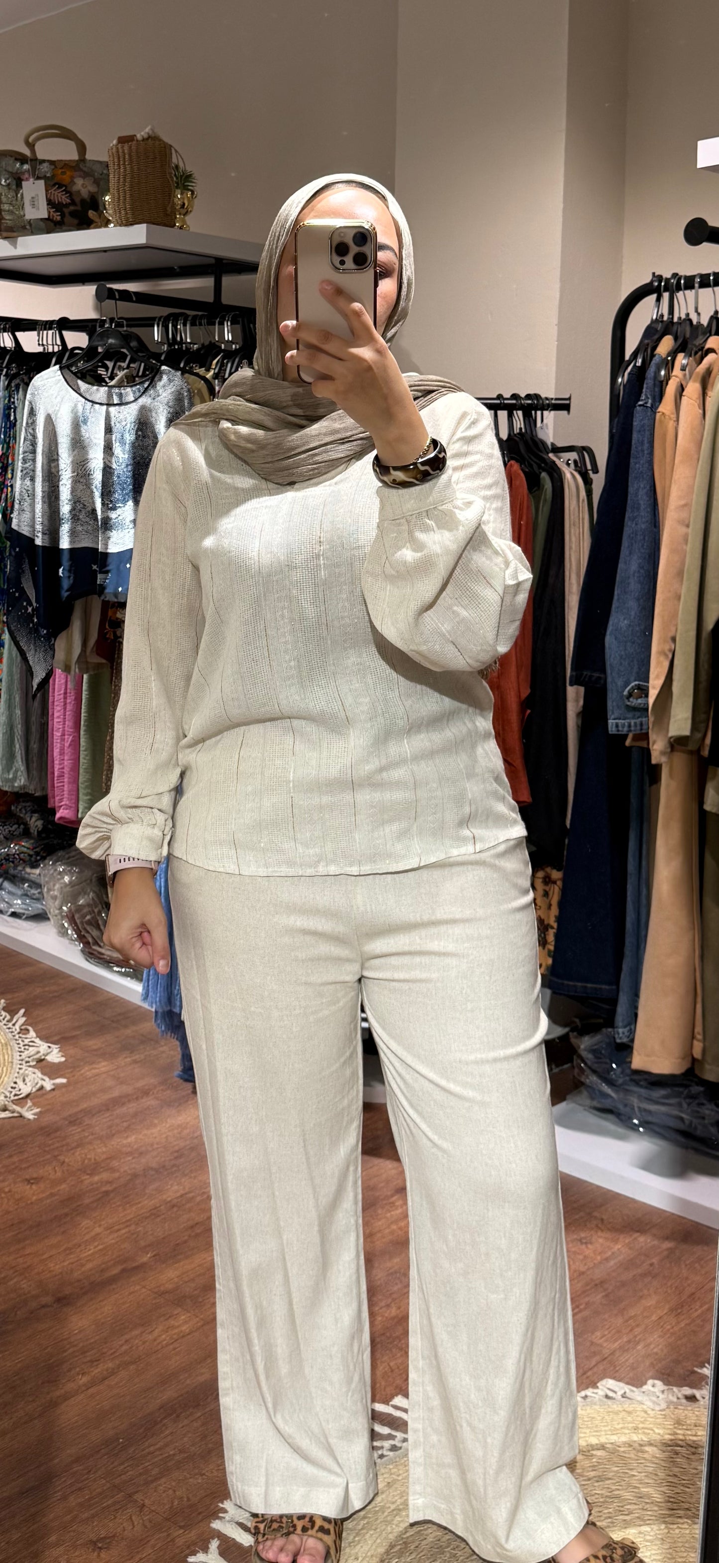 Pure Linen Pants Set