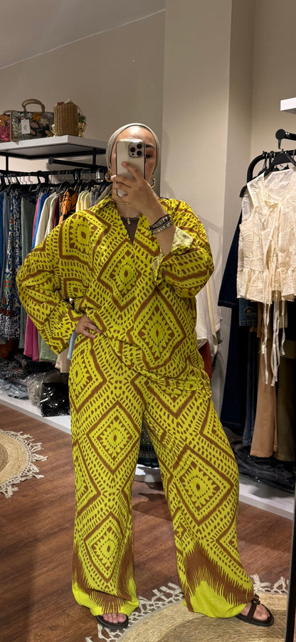 Boho Linen Lemon Set