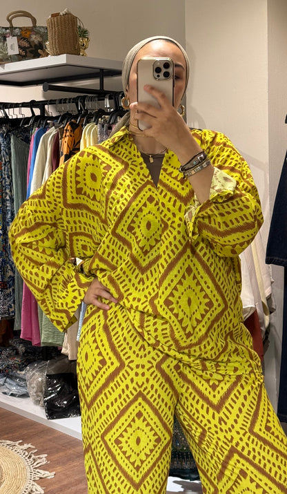 Boho Linen Lemon Set