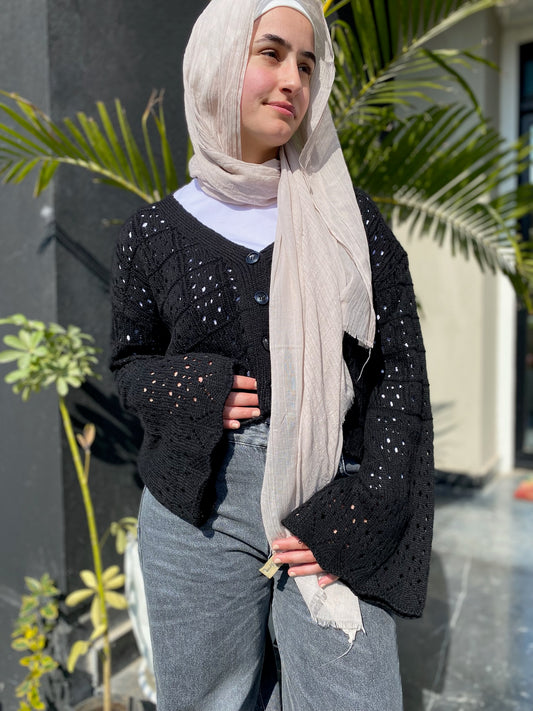 Cropped Knitted Cardigan