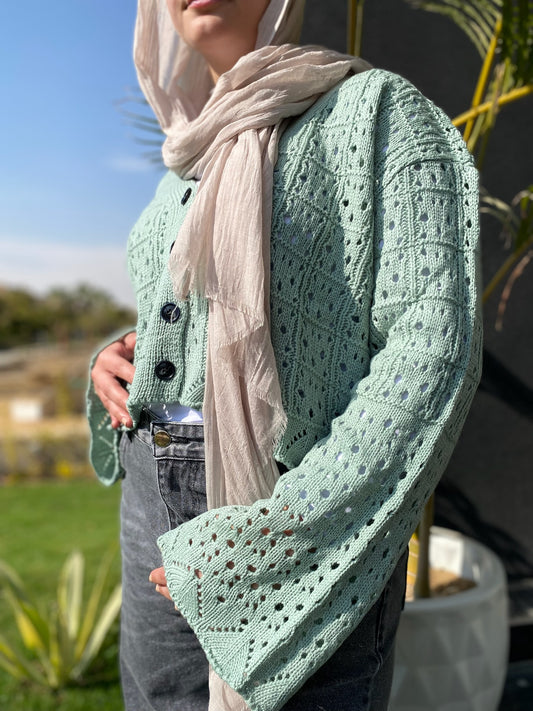Cropped Knitted Cardigan