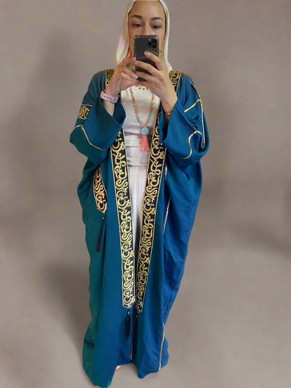 Arabic Font Linen Kaftan