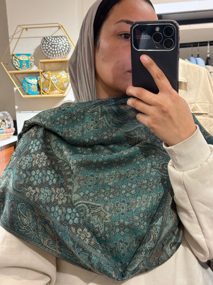 Indian Flower Pashmina Scarf