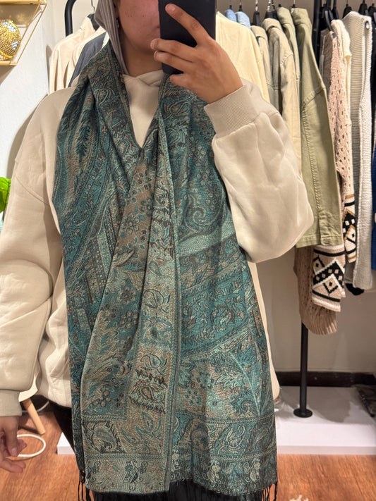 Indian Flower Pashmina Scarf