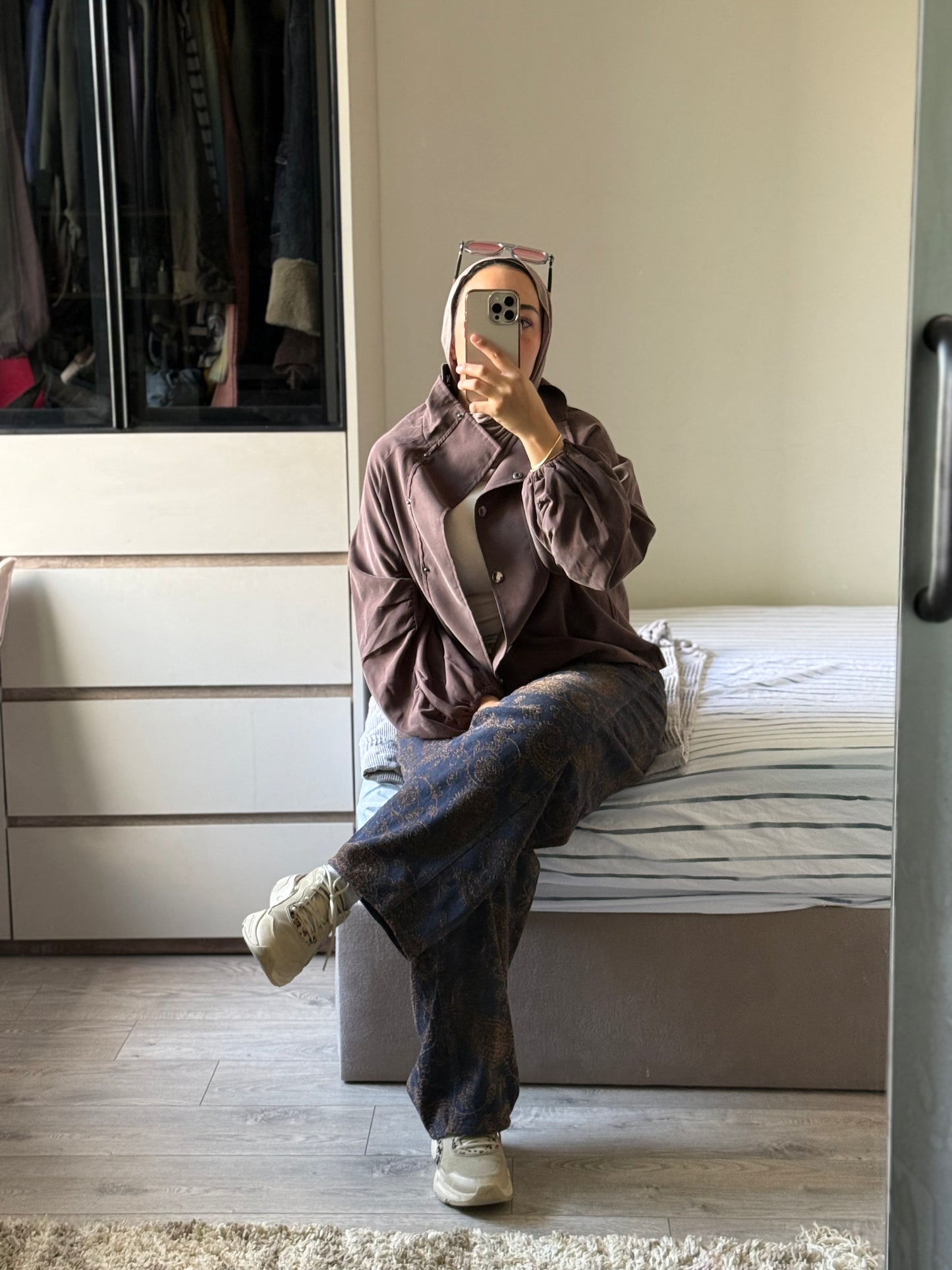 Velvet Patterned Balloon Pants