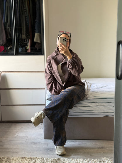 Velvet Patterned Balloon Pants