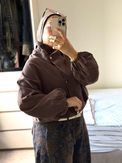 Funnel Collar Velvet Touch Jacket