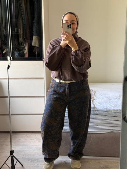 Velvet Patterned Balloon Pants
