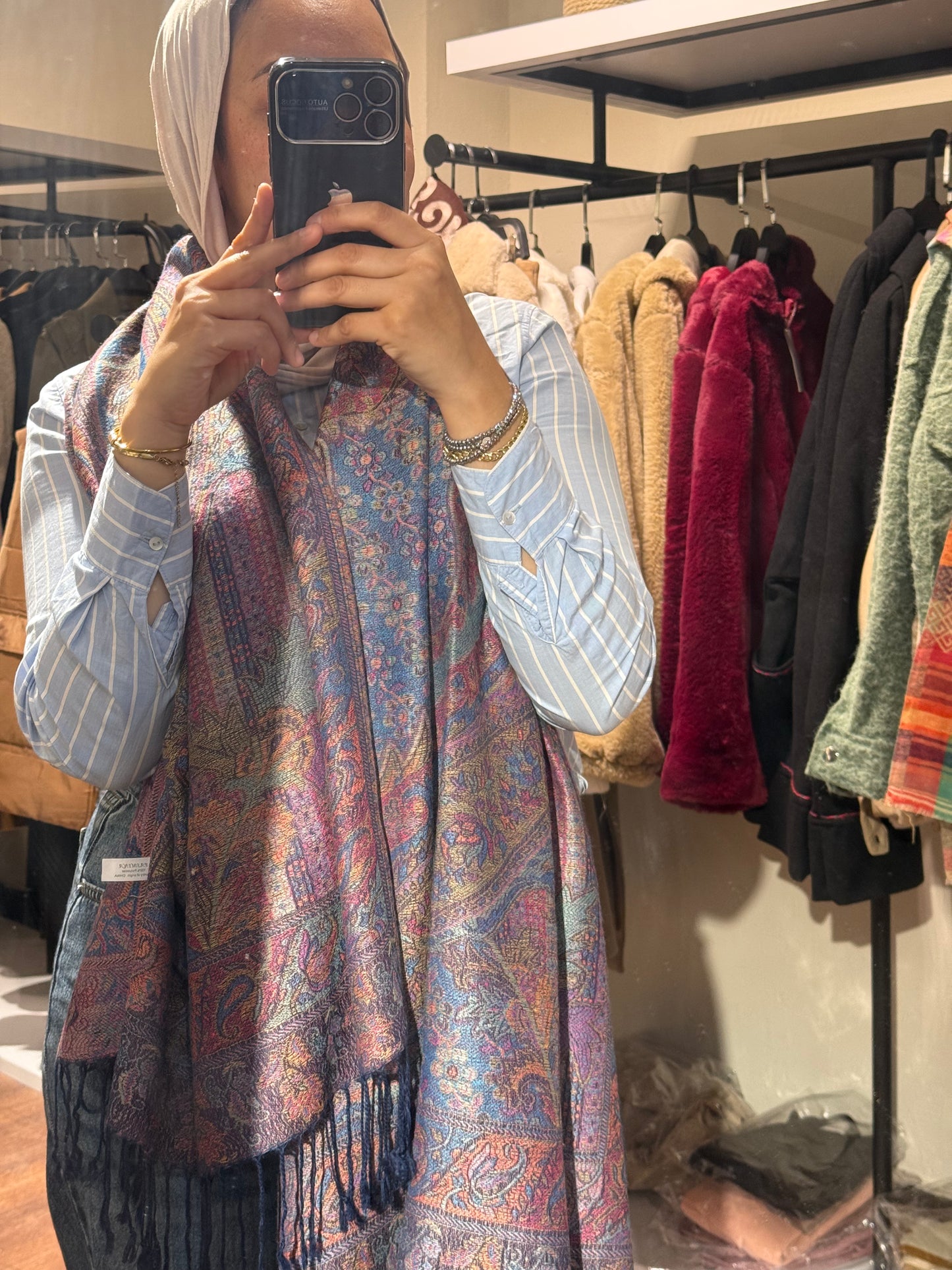 Indian Flower Pashmina Scarf