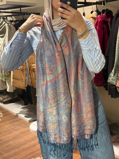 Indian Flower Pashmina Scarf