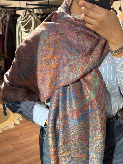 Indian Flower Pashmina Scarf