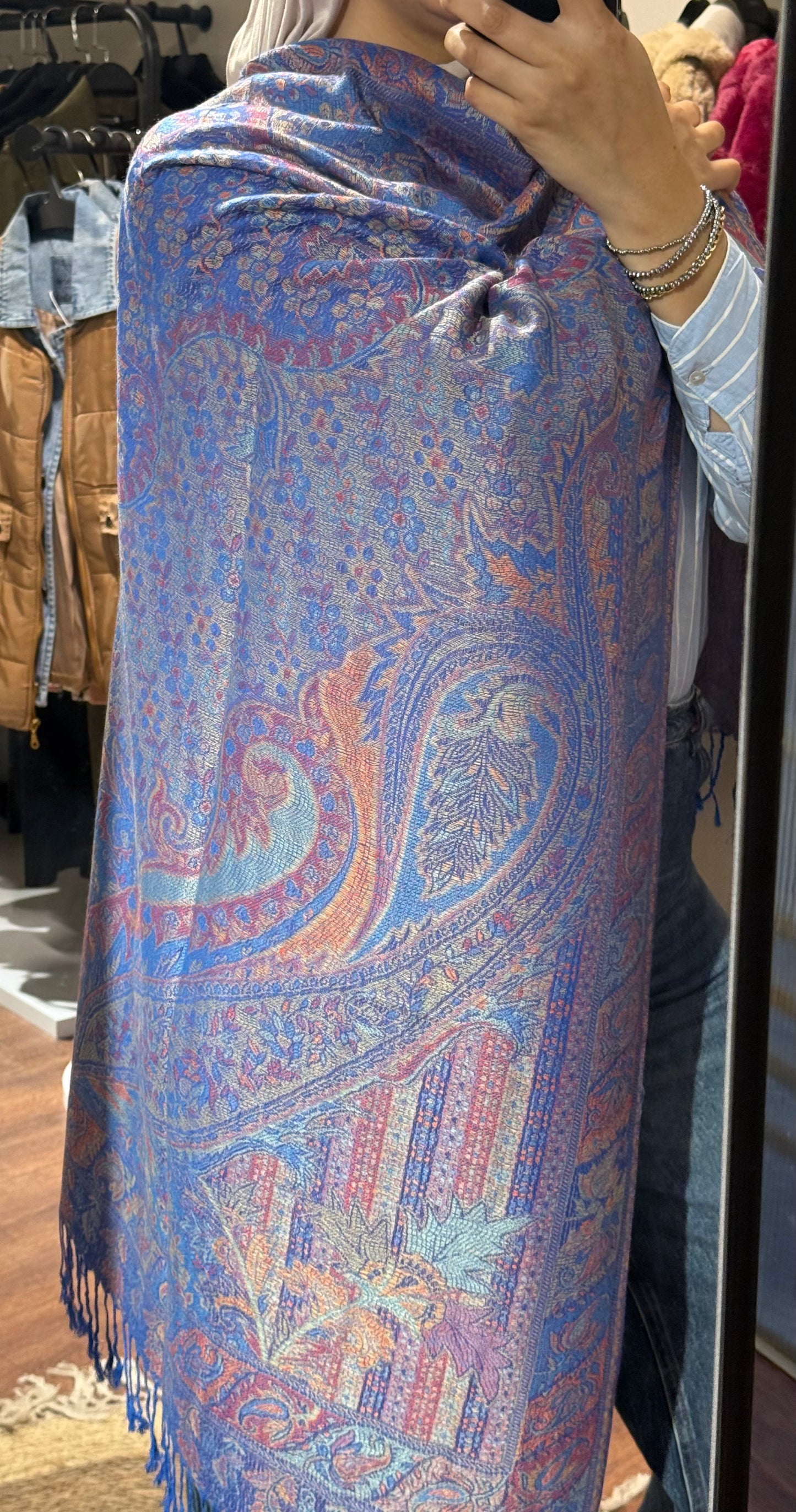 Indian Flower Pashmina Scarf