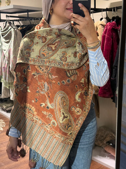 Pashmina with fur scarf