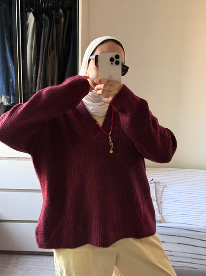 V Neck Oversize Pullover