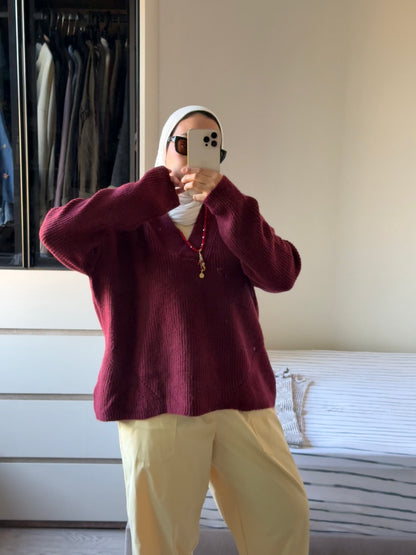 V Neck Oversize Pullover