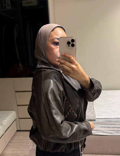Premium Leather Jacket With Jewels