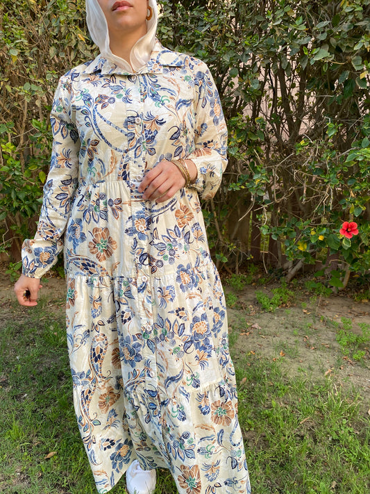 Poplin Flowery Dress