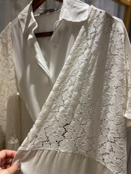 Linen x Dentelle Cardigan
