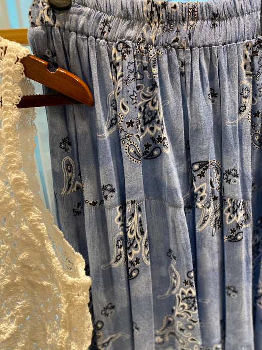 Patterned Flowy Skirt