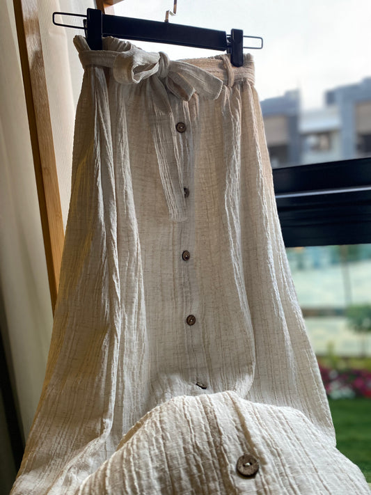Linen Buttoned Skirt