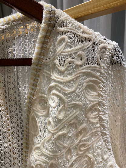 Cropped Knit open Jacket