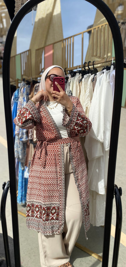 Rouge geometry cardigen