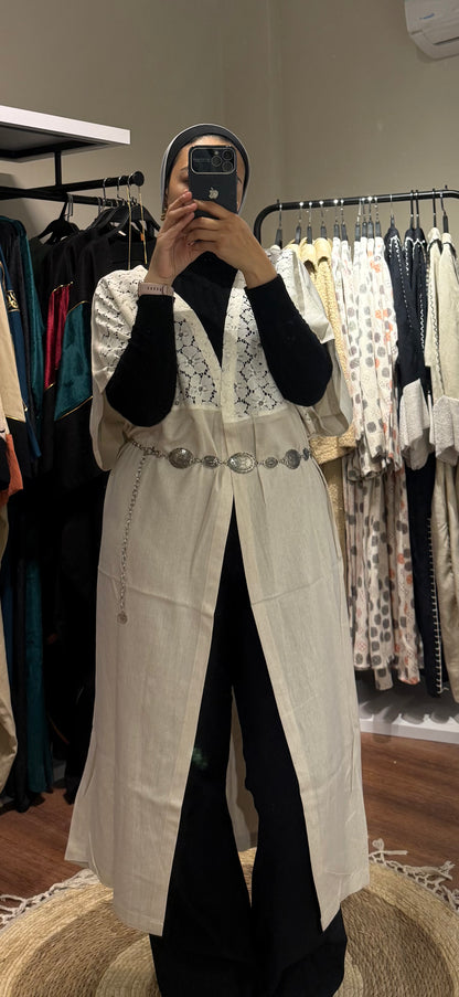 Linen x Dentelle Cardigan