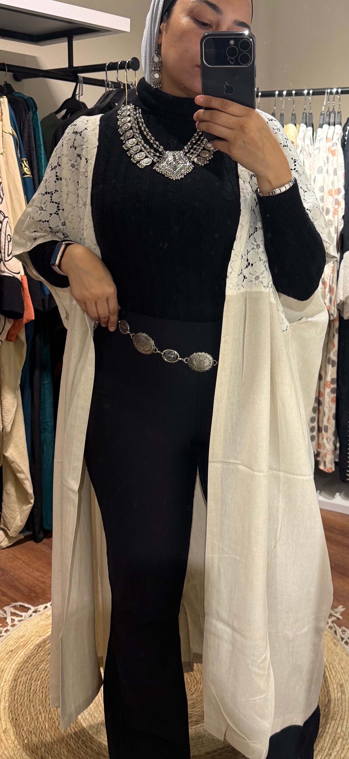 Linen x Dentelle Cardigan