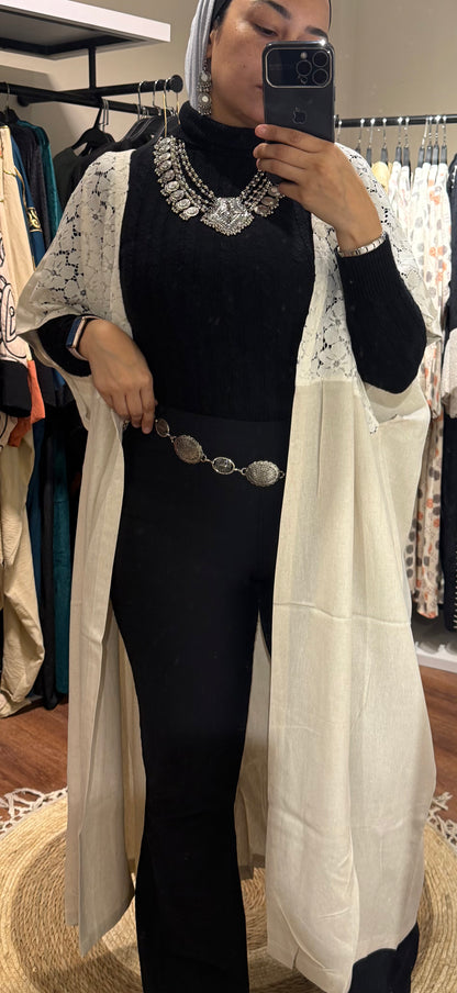 Linen x Dentelle Cardigan