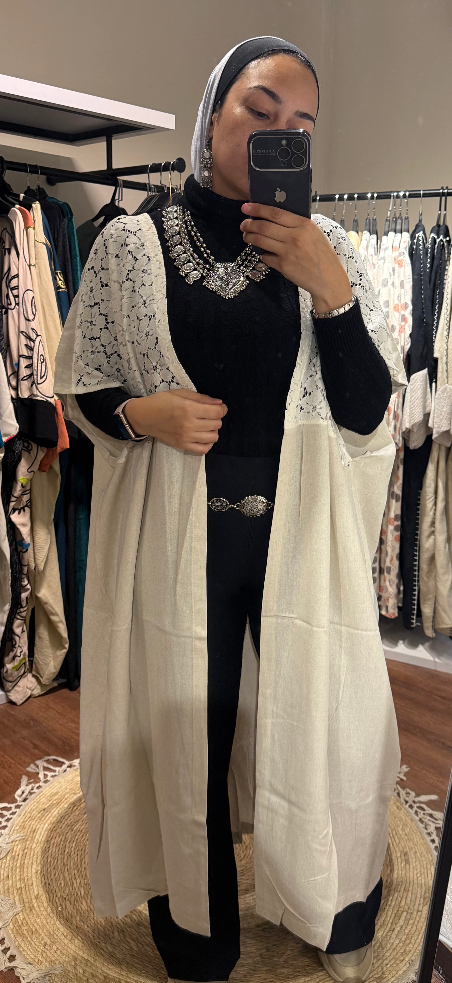 Linen x Dentelle Cardigan