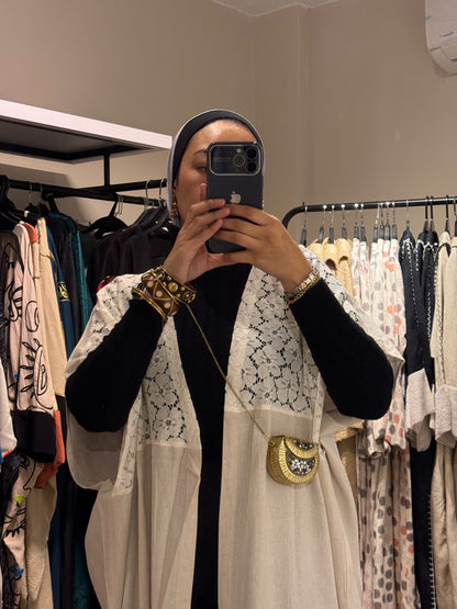 Linen x Dentelle Cardigan