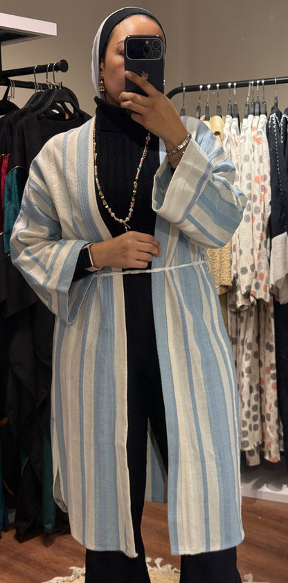 Striped with Belt Cardigan