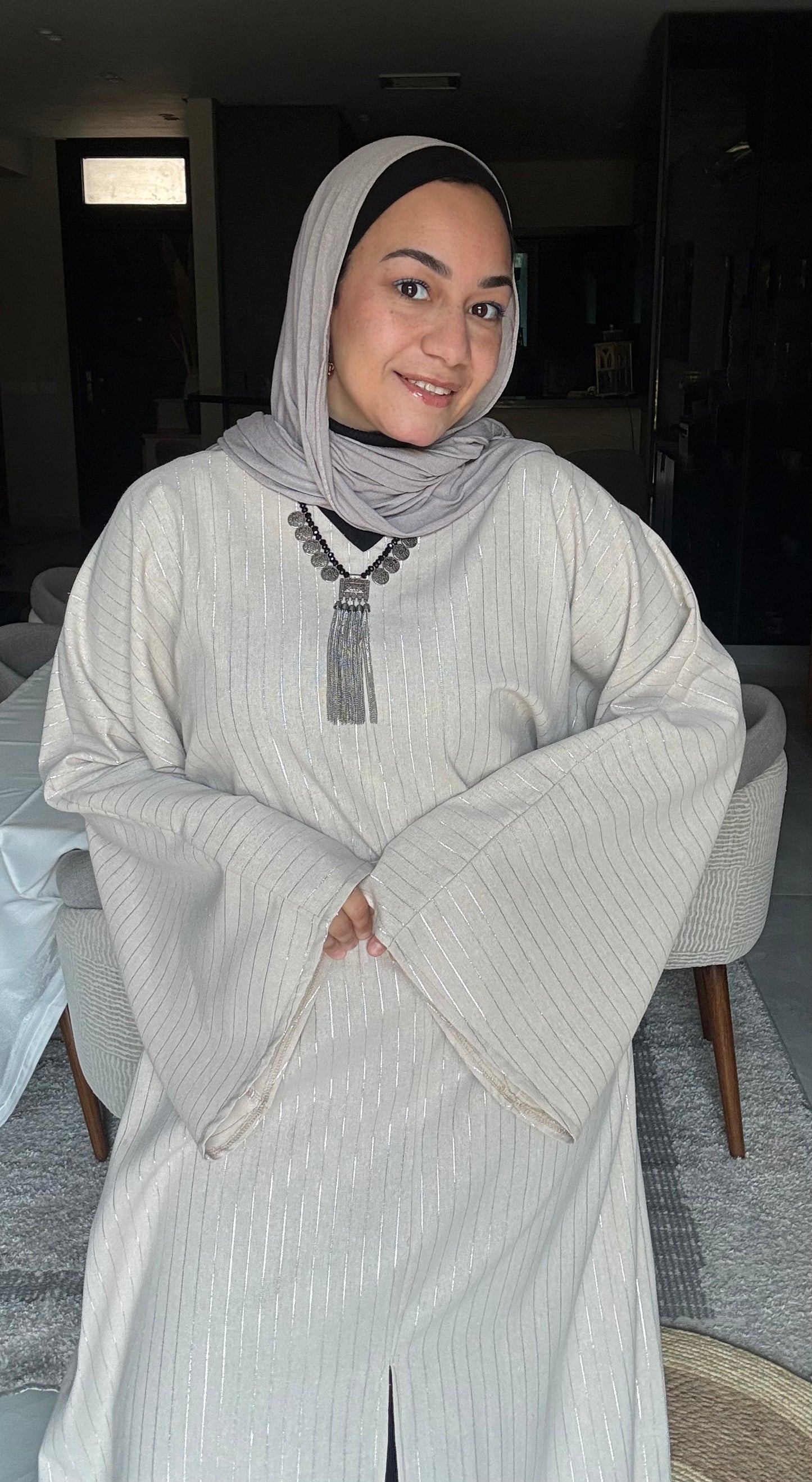 Pure Linen Abaya Dress