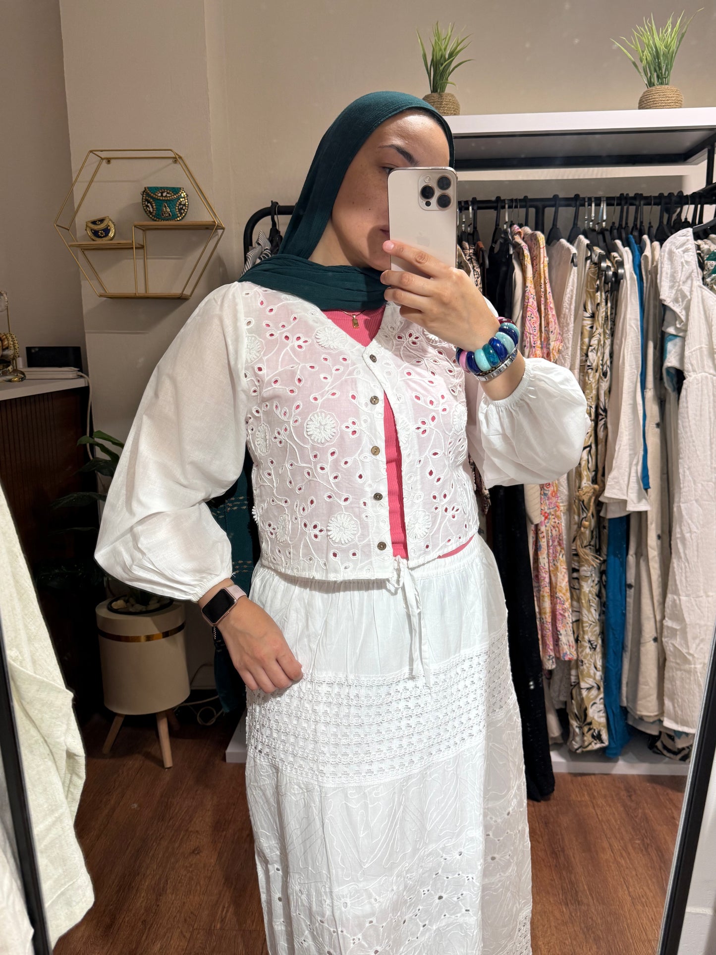 Plain Indian White Skirt