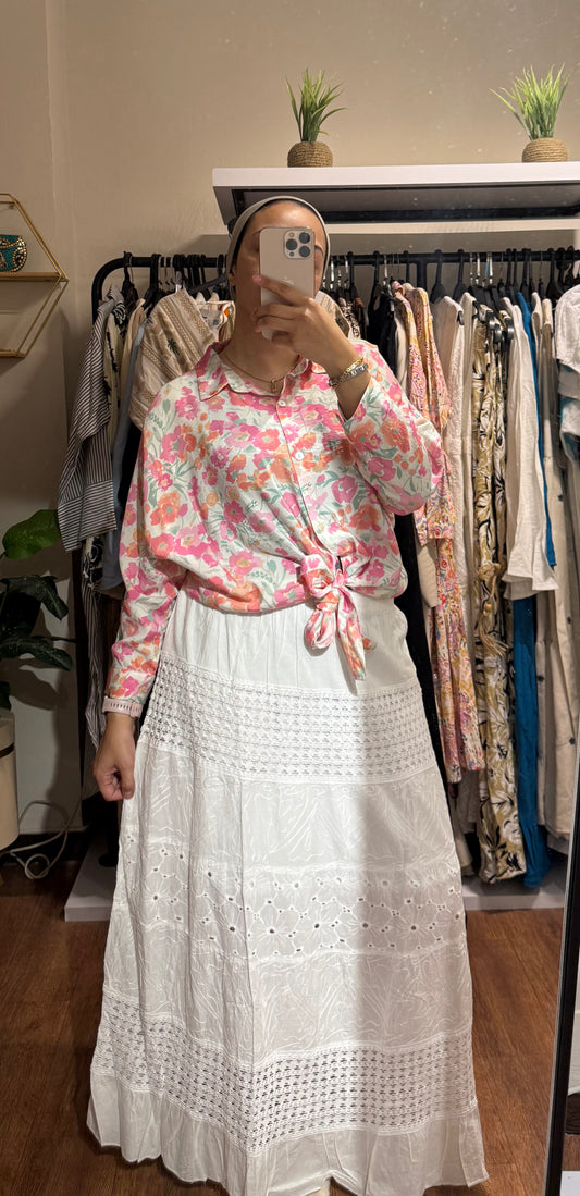 Plain Indian White Skirt