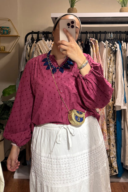 Polka Dots Puffy Blouse