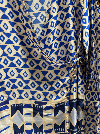 Muted Shine Patterned Pants Set