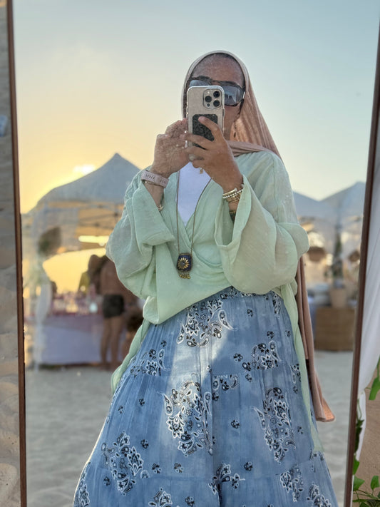 Patterned Flowy Skirt
