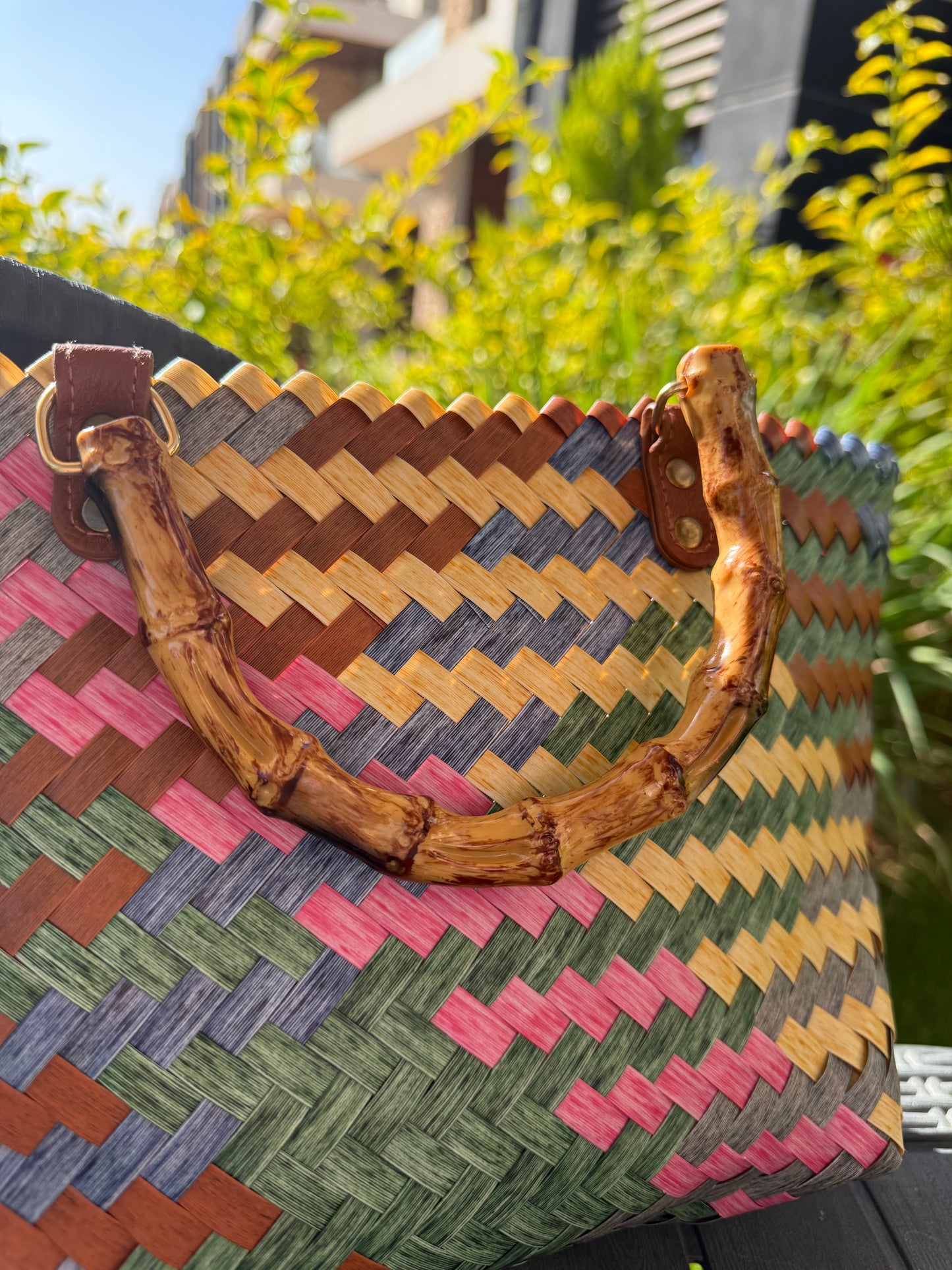Geometric Rattan Bag