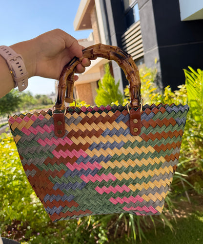 Geometric Rattan Bag