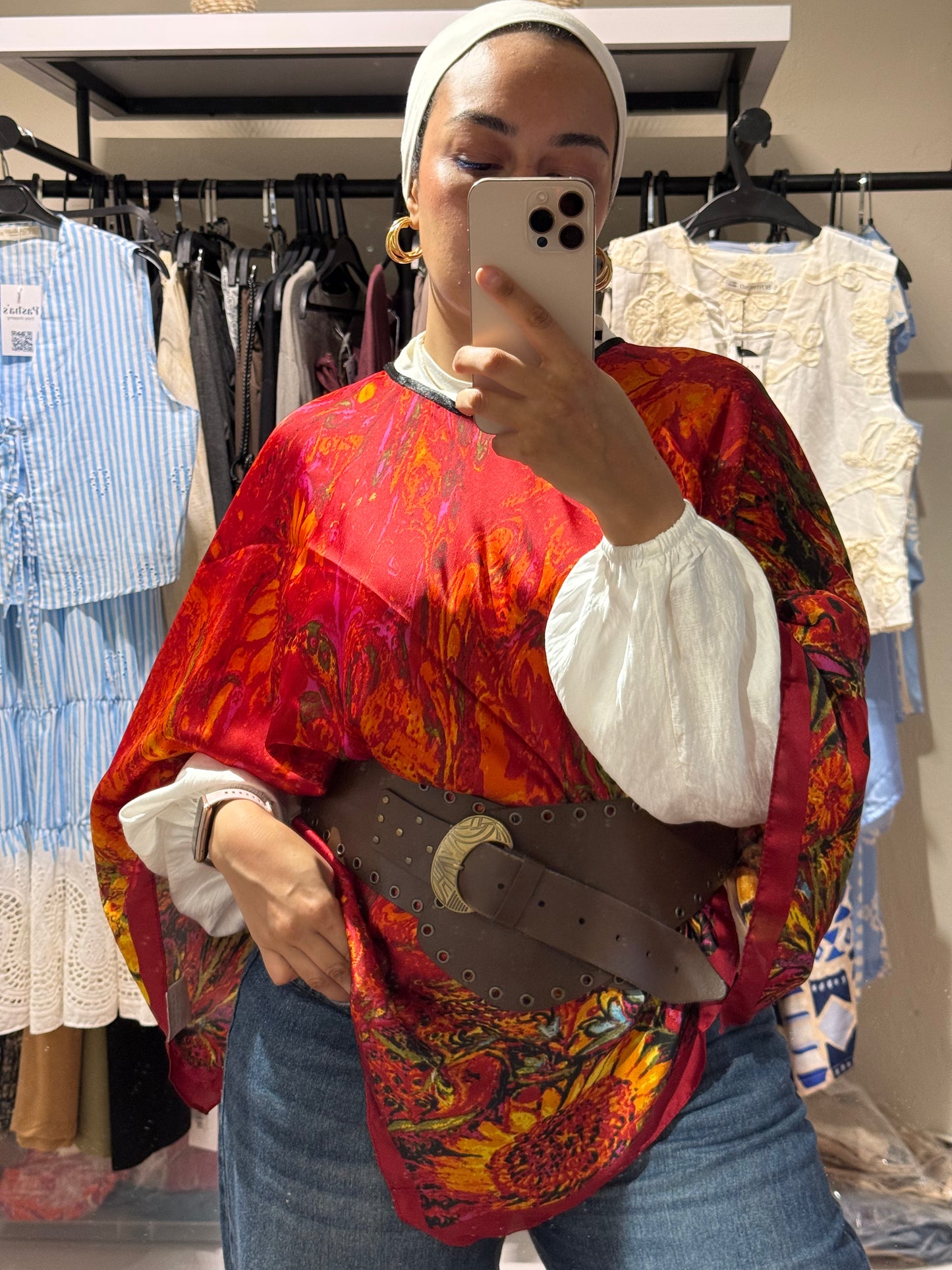 Colorful Satin Blouse