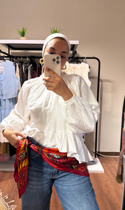 Colorful Satin Blouse