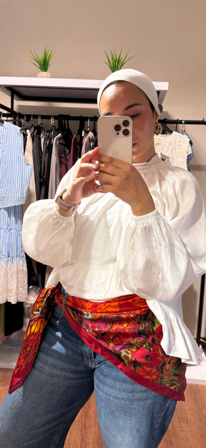 Colorful Satin Blouse