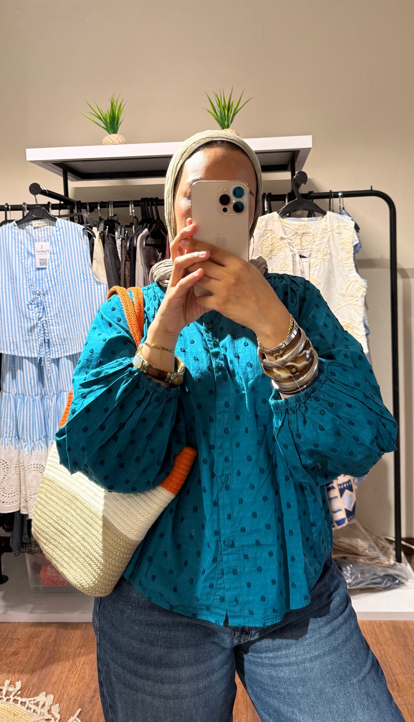 Polka Dots Puffy Blouse