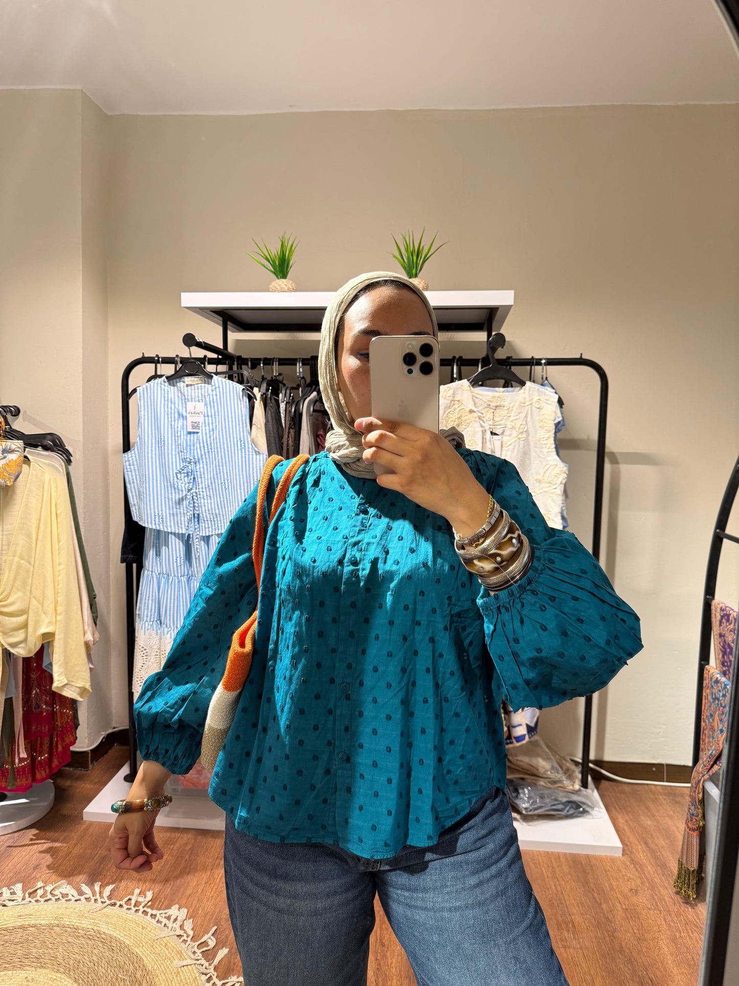 Polka Dots Puffy Blouse