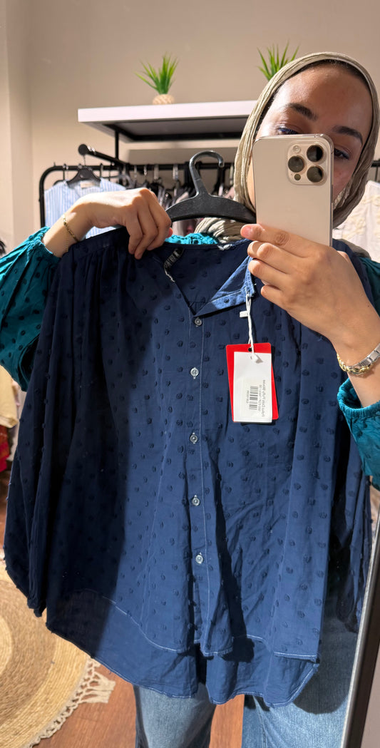 Polka Dots Puffy Blouse
