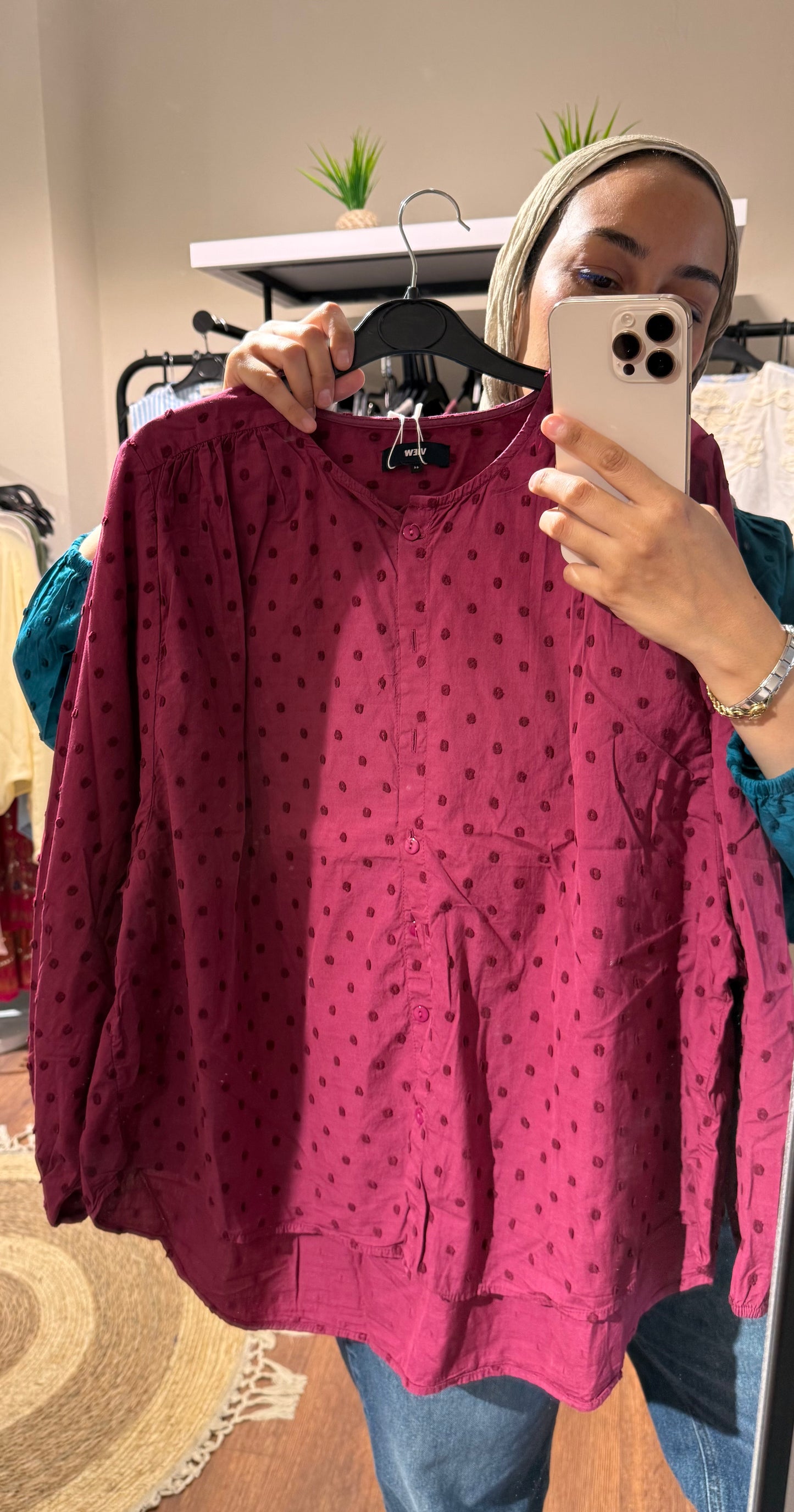 Polka Dots Puffy Blouse