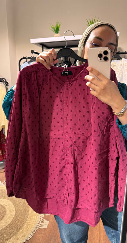Polka Dots Puffy Blouse