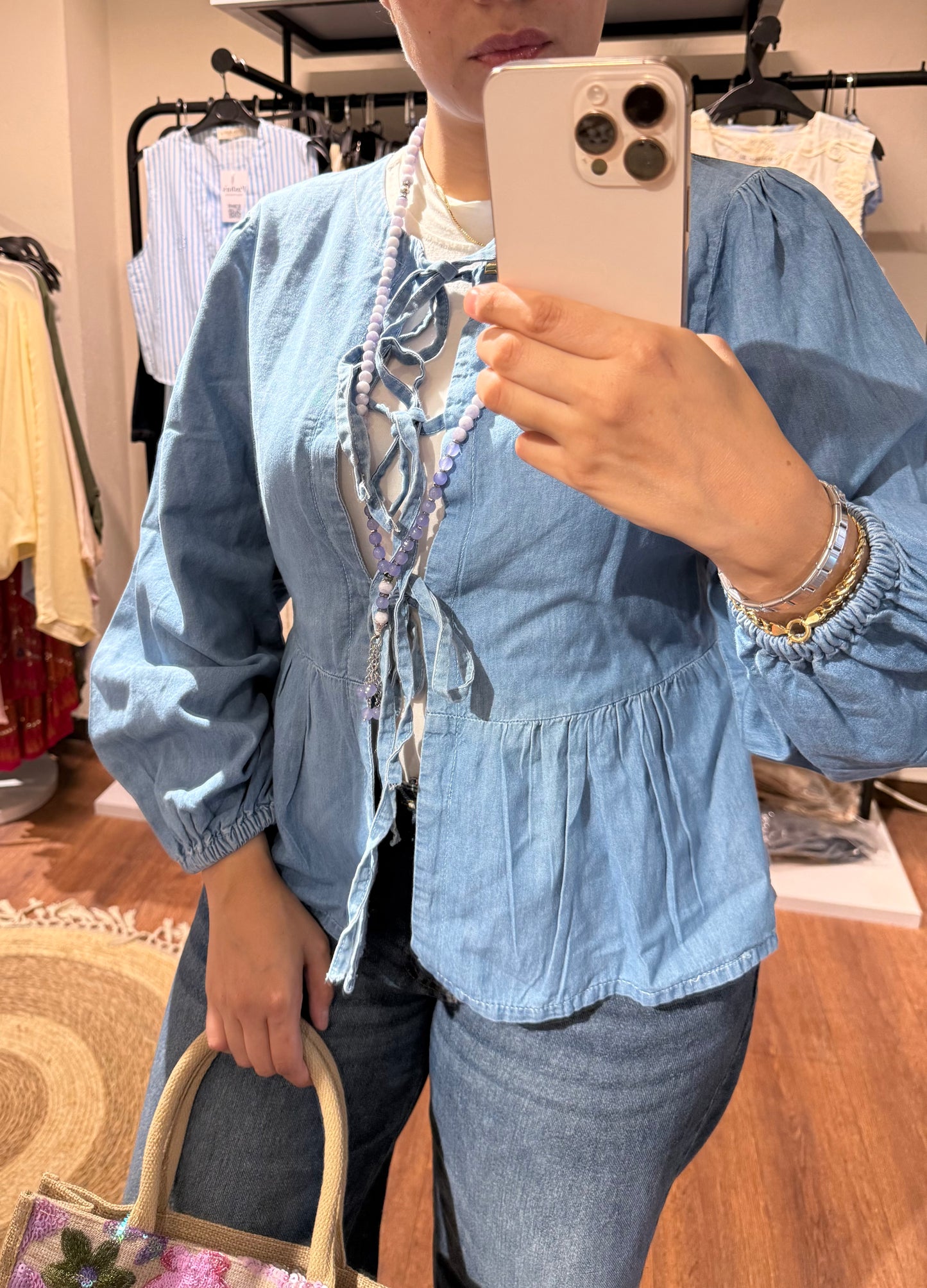 Denim Tie IT Blouse
