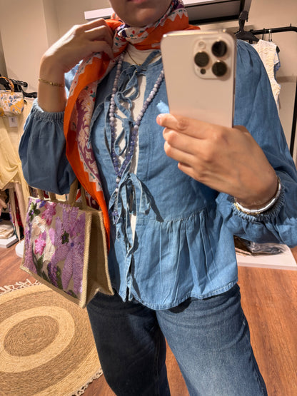 Denim Tie IT Blouse